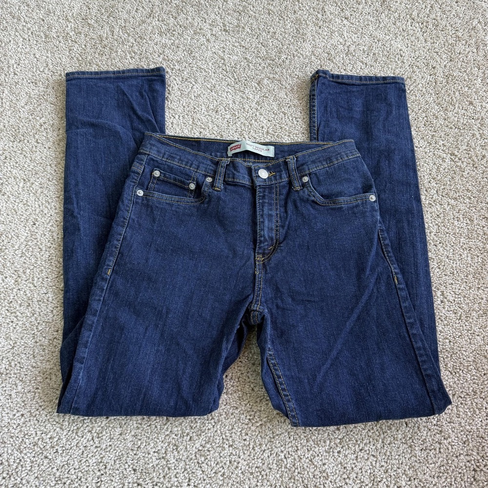 Levi's 502 Regular Taper Jeans Kids 16 Regular 28x30 Blue Stretch Denim School